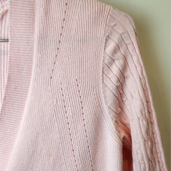Charter Club Pink Long Sleeve Cardigan Sweater Size S - Picture 6 of 7